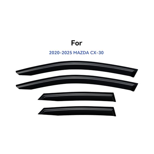 Image of Window Visors Rain Guards for 2020-2026 Mazda CX-30, Out-Channel Window Vent Wind Deflectors Visors Shades for 20-25 Mazda CX30 2.5 S Select Sport Preferred Premium Turbo