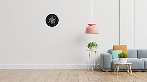 CIRCADIAN Allah Azan Plastic Design Analog Wall Clock for Home Bedroom Office Living Room Watch Antique Stylish Clocks Home Decor Black 24X24 Cm