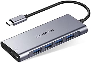 LENTION USB C Hub for Steam Deck with 4K HDMI Output (4K@60Hz) 4 USB 3.0 Type C Charging Dongle Compatible 2022-2016 MacBook Pro New Mac Air Other Type C Devices Stable Driver Adapter (C35sH, Gray)