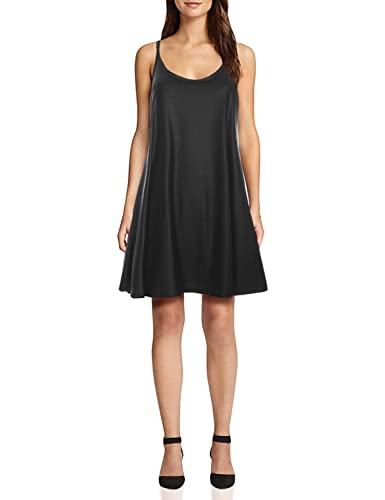 Forever Women's Scoop-Neck Solid Sleeveless Short Straight Dress, Wetlook Black, 18/20 Plus