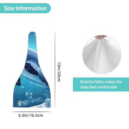 Newborn Baby Hat, Winter The Dolphin Print Soft Top Knot Beanie Cap, Cute Baby Headwear for 0-6 Months Black4