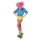 Skater-Girl Kostüm Neon mit Oberteil Shorts und Bustier, Medium
