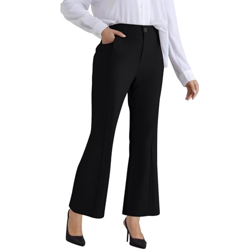 Women's Plus Size Work Pants High Waisted Wide Leg Dress Pants Office Business Casual Slacks
