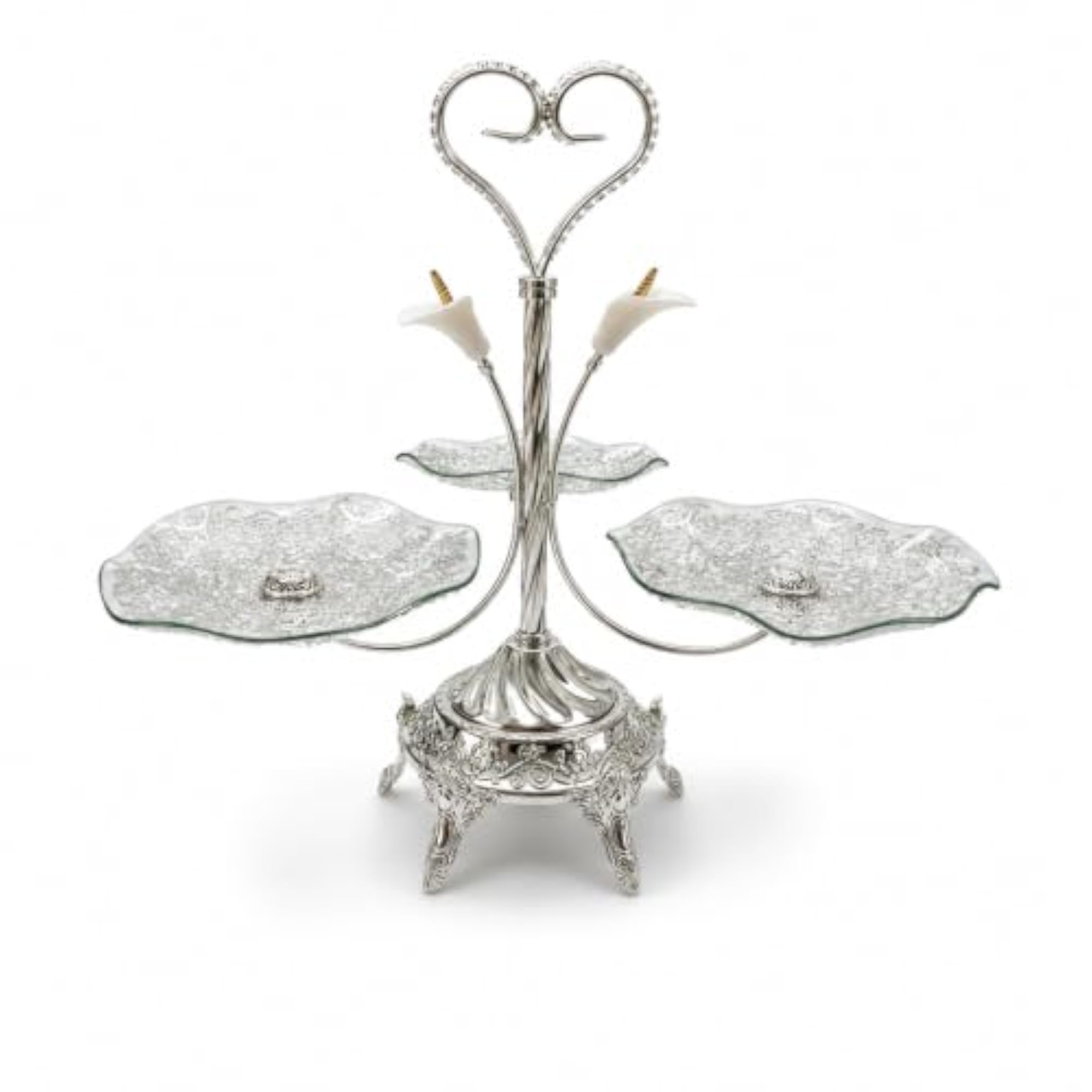 Premium 3-Tier Serving Stand, Luxury Silver Finish