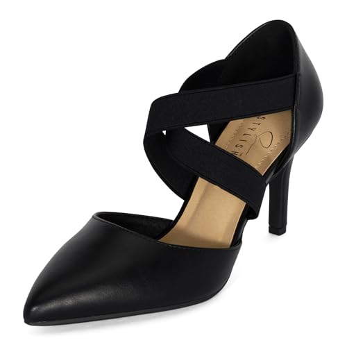 STYLISH S BOGO ~ Womens Pointed Toe Elastic Criss Cross Strap High Heel Dress Pumps