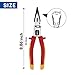 WISEPRO 9 Inch 1000V Insulated Needle Nose Pliers, Multipurpose Insulated Long Nose Pliers with Wire Crimper/Stripper/Cutter, Heavy Duty Electrical Plier for Screwing, Crimping, Stripping, Shearing