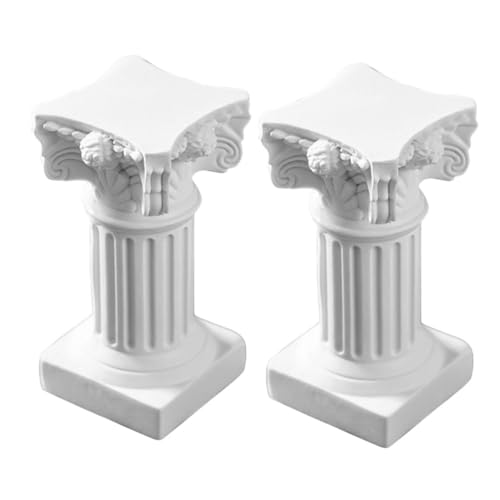 VICASKY 2pcs Roman Pillar Candlestick Holders Miniature Decorative Column Stands for Wedding Table Centerpieces Photography Backgrounds and Home Decor