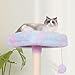 MIAO PAW Rainbow Cute Cat Tree for Indoor Cat Tower with Scratching Post Modern Activity House Hammock Hanging Ball Condo with Board