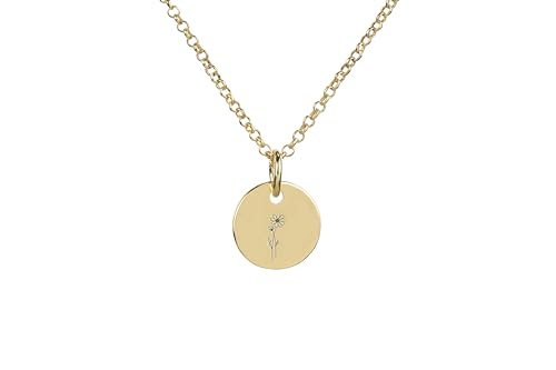 Collier fleur de cosmos en or 14k pour Octobre, bijou de naissance chic - 4