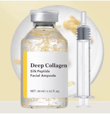 Silk Peptide Intensive Lifting Ampoule, Deep Collagen Serum, Intensive Moisturing & Firming Facial Essence for Face Tightening, Lifting, Smoothing, Hydrating