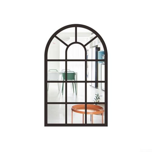 URPIZY Miroir demi-lune cadre bois noir