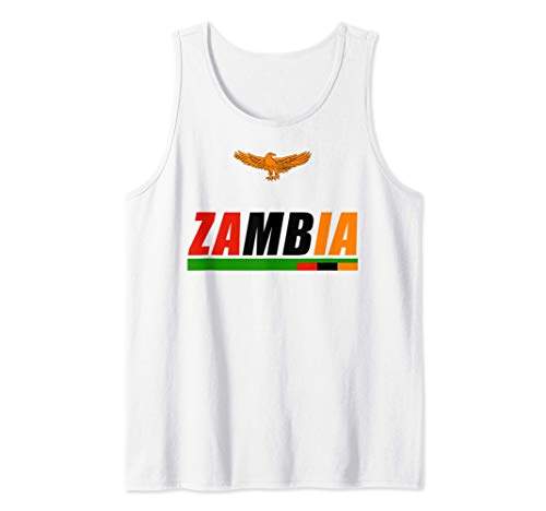 Zambian Flag Tee Orange Eagle Souvenir Republic Of Zambia Camiseta sin Mangas