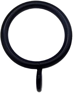 Pack of (x10) Internal Diameter 55mm Black Metal Curtain Rings Thickness 4mm Eyelet Loops Curtain Drapery Voile Pole Rod Slide Rings Hanging Hoops