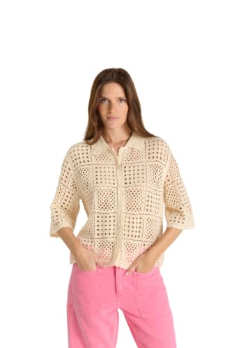 Le Temps des Cerises Kurzärmlige Bluse Elmar 1999, Kreide, beige, XS