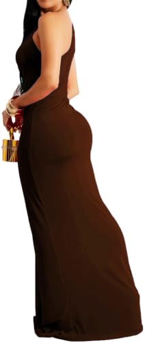 Image of SxClub Formal Dress for Women Cocktail Sexy Bodycon Sleeveless Evening Party Floor Length Long Prom Dresses