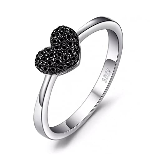 Bague spinelle noire naturelle en argent 925 pour femme chic