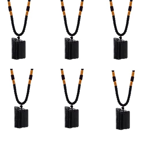 CIFIBIFUN 6PCS Natural Black Tourmaline...