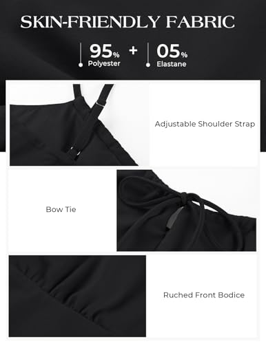 Image of Belle Poque Women's Tie Front Spaghetti Strap Top Sexy Cutout Crop Tank Top Y2k Slim Fit Going Out Camisole Tops
