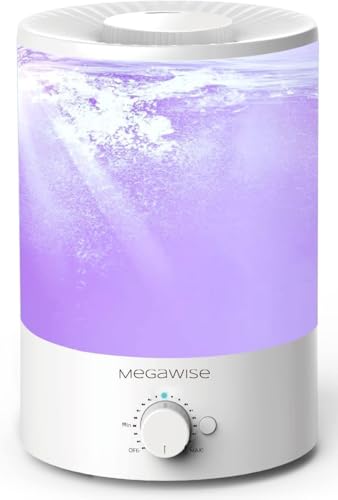Image of MegaWise Cool Mist Humidifiers for Babies, Bedroom, Nursery, Home and Office | Super Quiet Ultrasonic Vaporizer, Large Top-Refill 3.5L, Essential Oil Diffuser, Auto Off, Easy Clean