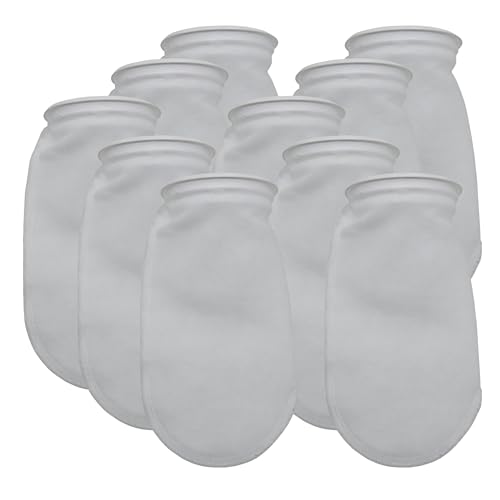 Image of ALEGI 10Pack Aquarium Filter Socks 4 inch by 10 Inch Long, 200 Micron - 4 Inch Ring Aquarium Felt Filter Bags
