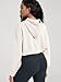 ODODOS Women's Modal Soft Full-Zip Cropped Hoodies with Pockets Long Sleeve Crop Casual Sweatshirts, Ivory, Medium