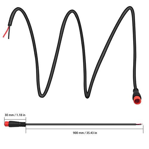 baluoqi Extension Cable 2Pin/3Pin/4Pin/5Pin/6Pin Waterproof Plug with A Single Connector DIY Ebike Line for Electric Bicycle Light/Throttle/Ebrake/Display Ebike Parts (2Pin Male)