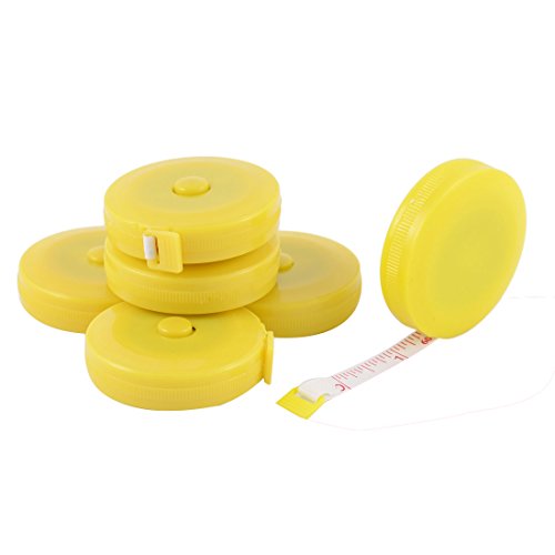 Aexit Double Side Tools & Home Improvement Tailor Sewing Retractable Measuring Tape Ruler Yellow Tape Measures 1.5M 6pcs