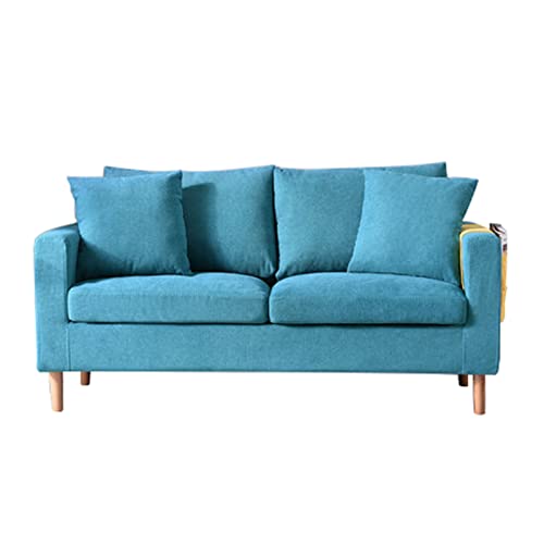 Sofa Couch Loveseat Sofa Chair Cotton And Linen Fabric 2-Seater Sofa Modern Decor Furniture Love Seat Couch With 2 Throw Pillows For Living Room Bedroom Office And Small Space #TOP8