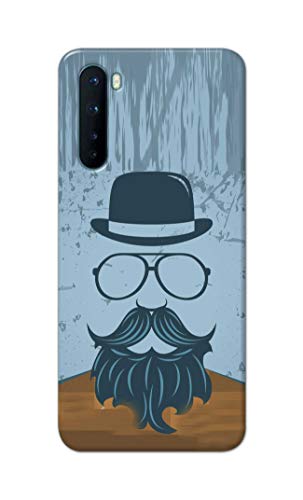 Image of PRINTFIDAA Mustache Beard and Hairstyle Hipster in Glasses Printed Designer Hard Case for OnePlus NORD (2020 Model), OnePlus Z Back Cover -(e) RPM1002