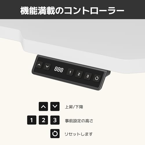 Acrolix 電動昇降式ゲーミングデスク 白天板