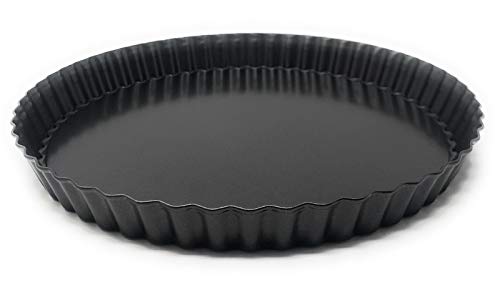 MGE - Stampo Antiaderente per Quiche e Torte con Base Rimovibile - Teglia da Forno per Crostata e Quiche Bordo Scanalato - 22 cm