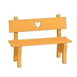 Bien diseñado: Viene en un diseño simple de la mirada del modelo del corazón hueco. clara línea con amarillo cálido impreso. Este mini silla de madera es una decoración elegante.