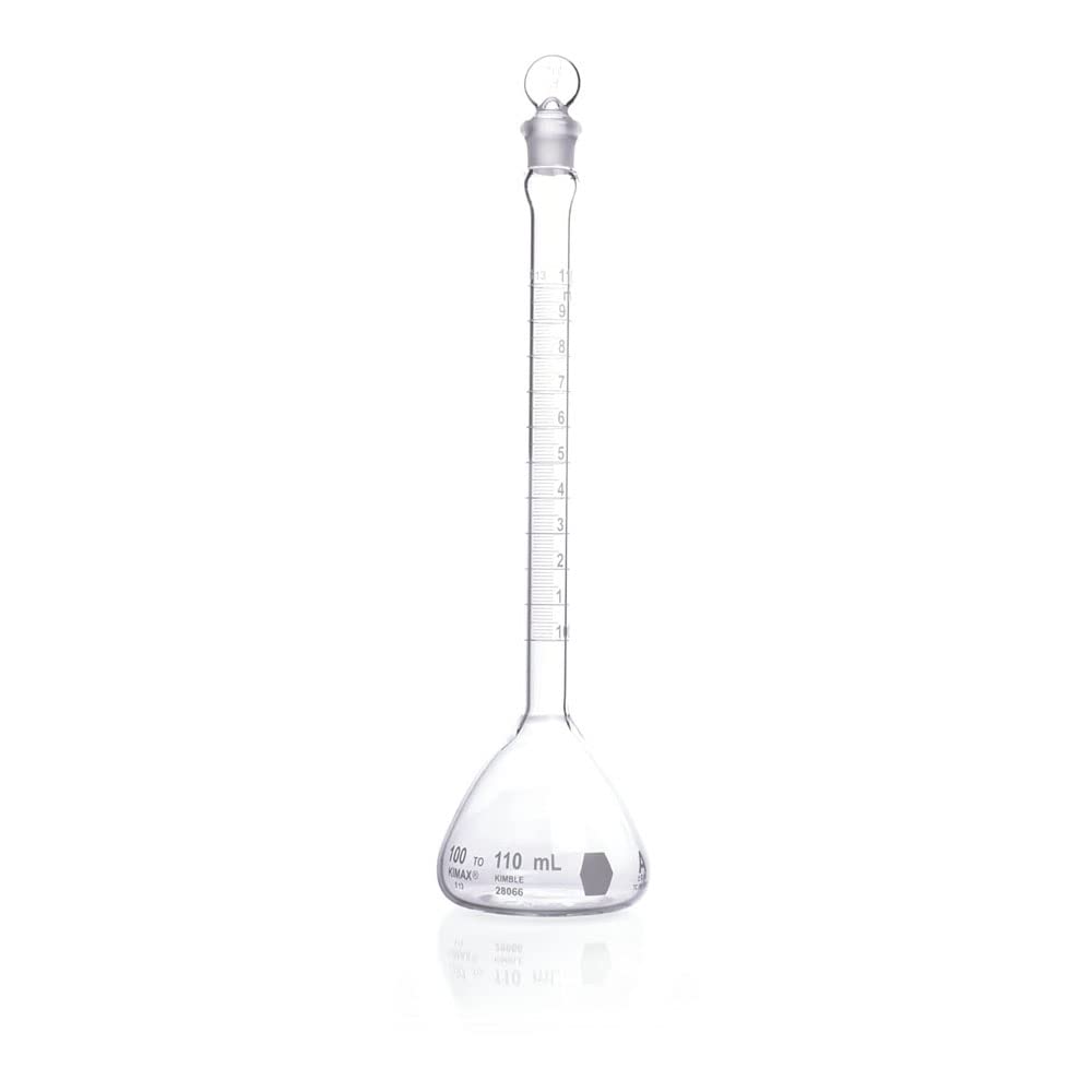 Kimax 28066110 Borosilicate Glass 110mL Cassia Volumetric Flask for