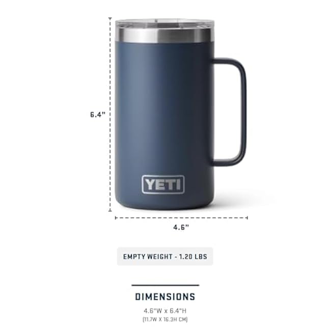 YETI Rambler 24 oz Mug, Vacuum Insulated, Stainless Steel | with MagSlider Lid