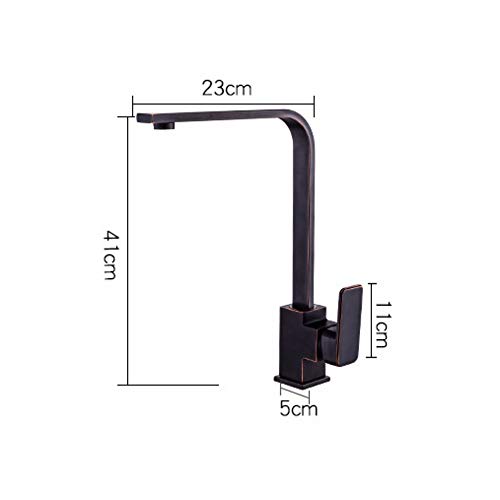 Robinet cuisine en cuivre Noir B avec commande eau chaude et froide - 5