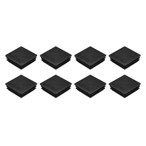 Image of uxcell 8Pcs Square Plastic Plugs, 50 x 50mm /1.97 x 1.97inch PE Pipe Tubing End Caps for 44-48mm /1.73-1.89inch Square Tube Furniture Chair Leg, Black