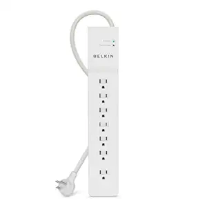 Belkin 7-Outlet Commercial Power Strip Surge Protector with 6-Foot Power Cord, 750 Joules (BE107000-06-CM)