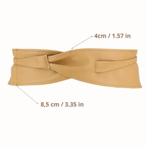 Image of FASHIONGEN - Woman Italian leather Obi belt, CASSIANE