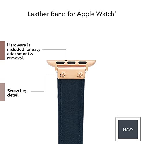 Bracelet montre Apple Watch Anne Klein résistant en cuir véritable - 5
