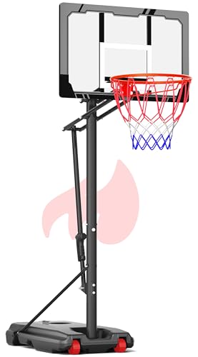 Mayfire Kids Basketball Hoop Adjustable Height 4-8.5 FT, Portable Basketball Goal System with...
