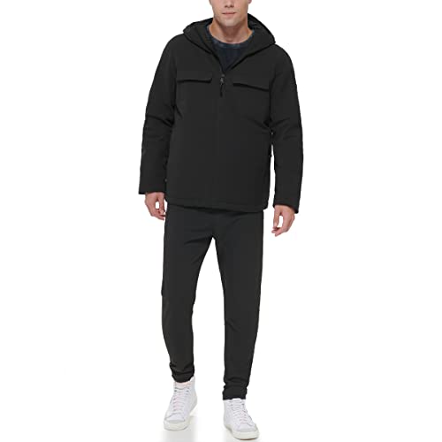 DKNY Mens Performance Tech Hooded Modern Storm Coat2