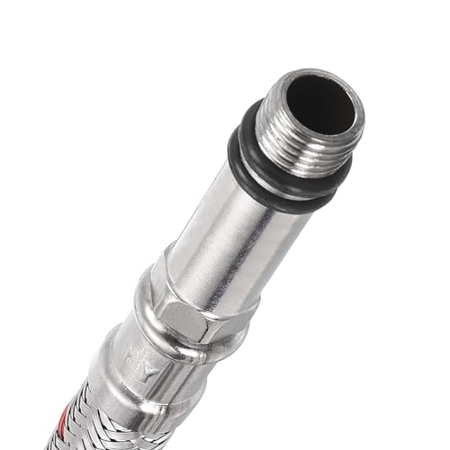 uxcell 39 Inch Long Faucet Supply Line Connector, 4pcs G3/8 Female Compression Thread x M10 Male Connector Braided 304 Stainless Steel Water Supply Hose Line - Thumbnail 6
