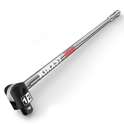 KIRXST 25-Inch 1/2” Drive Breaker Bar, 250° Rotatable Head...