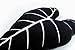 Green Philosophy Co. Frydek Alocasia Leaf Throw Pillow - Obsidian