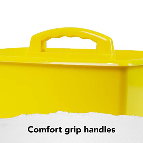 Image of Storex 2-Compartment Large Caddy - Multipurpose Classroom Organizer with Handle, Yellow, 6-Pack (00957U06C)