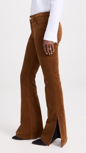 Image of JOE'S JEANS Women's The Frankie Bootcut Wide Hem with Slit Pants, Roasted Pecan, Brown, 29