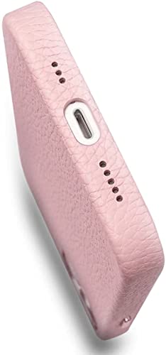 Coque arrière iPhone 13 Mini cuir bleu motif litchi protection induction