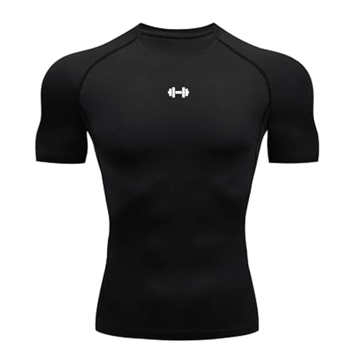 Celucke Funktionsshirt Herren Kompressionsshirt Kurzarm Laufshirt Muskelshirt Männer Sportshirts Atmungsaktiv Schnelltrocknend Trainingsshirt für Fitness Training Jogging