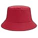 Sydbecs Bucket Hat for Women Men, Reversible Cotton Summer Sun Beach Cap Solid Color Style (Red)