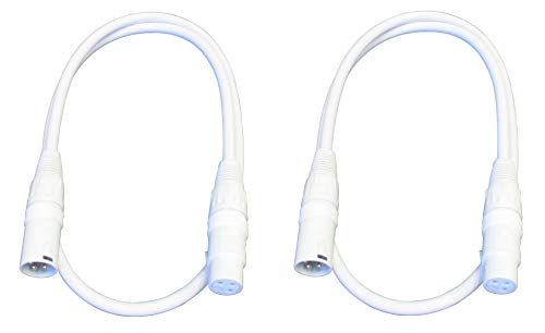 Audio2000'S E80103P2 dwupak 3-stopowy XLR żeński do XLR-męski biały kolor kable audio/łatka/scena/nagrywanie/mikrofon (łącznie dwa kable 3-stopowe)
